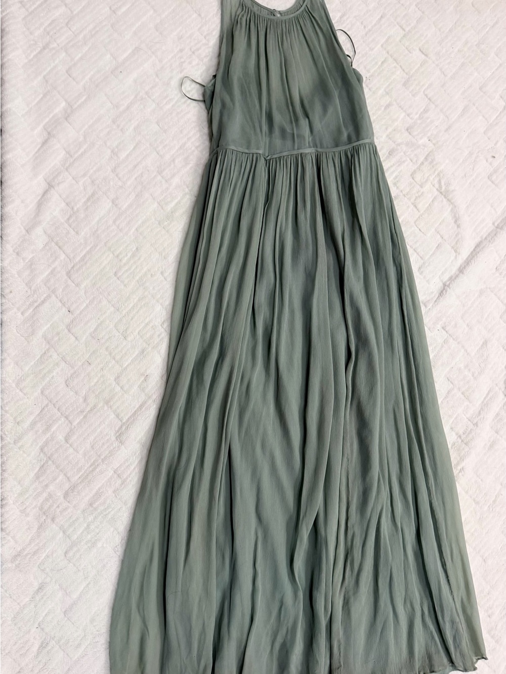 J. Crew Light Sage Green Halter Maxi Dress